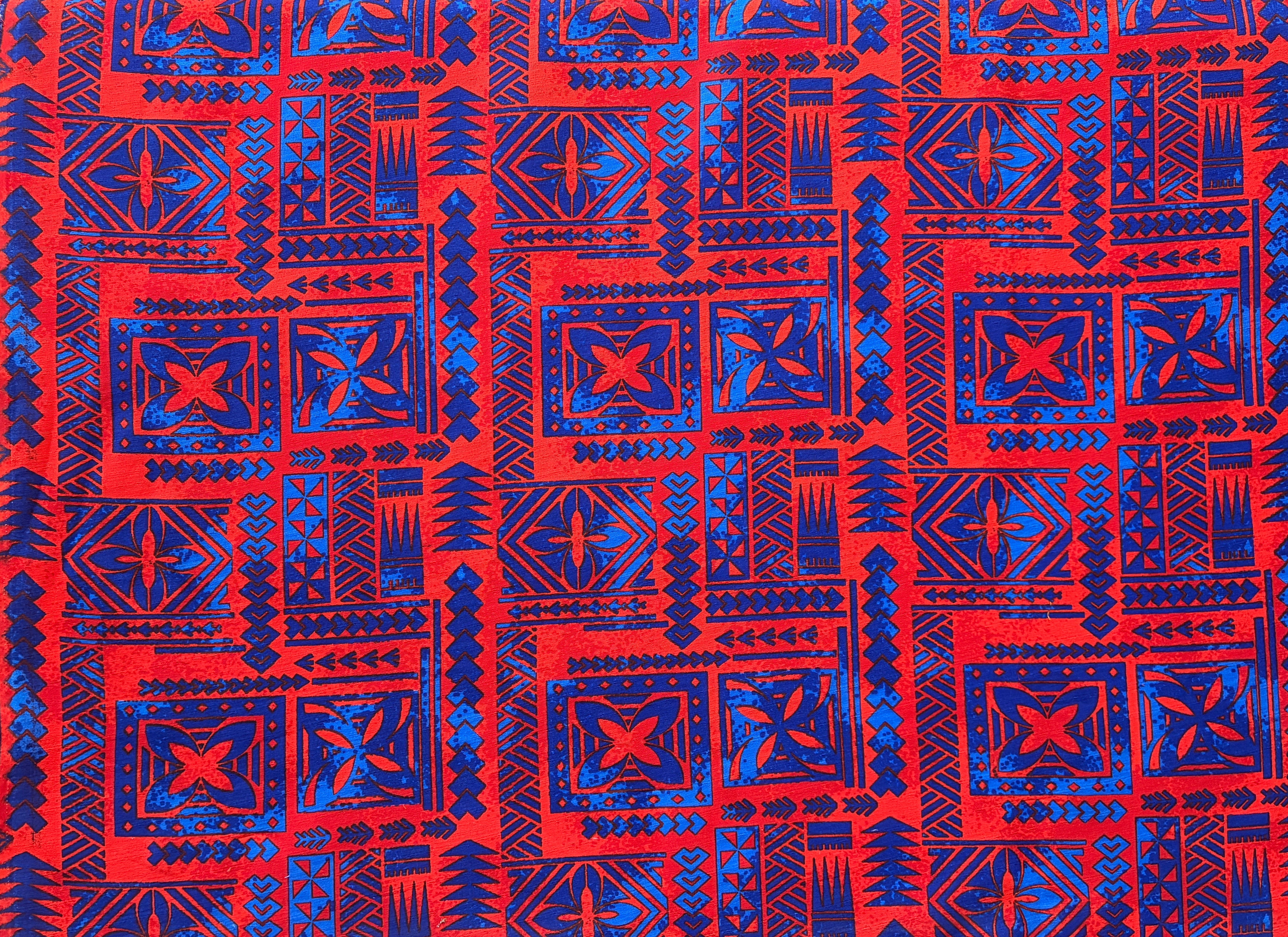 Polynesian Tribal Tapa Polyester Light-Barkcloth Fabric | Islands Fabric