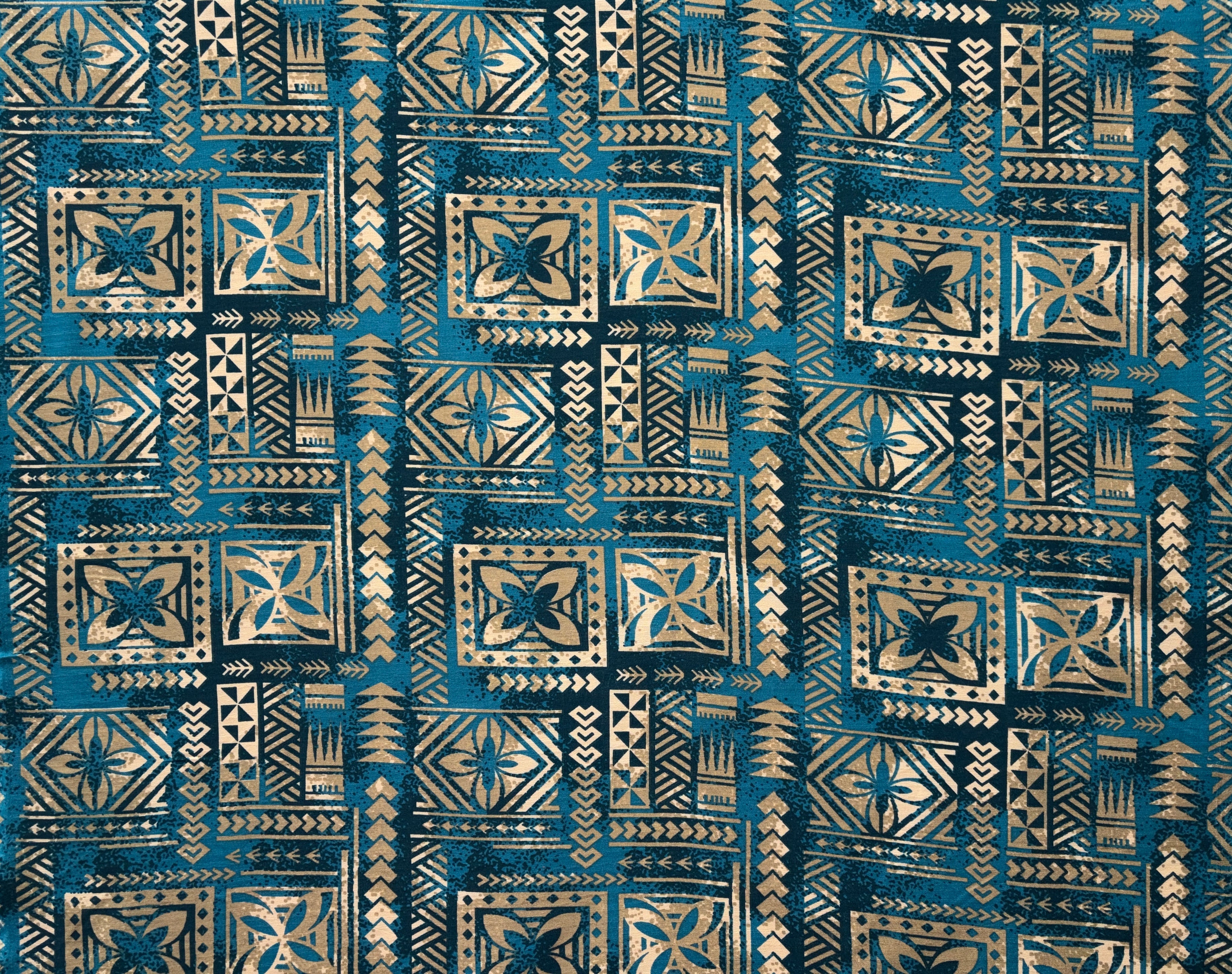 Polynesian Tribal Tapa Polyester Light-Barkcloth Fabric | Islands Fabric