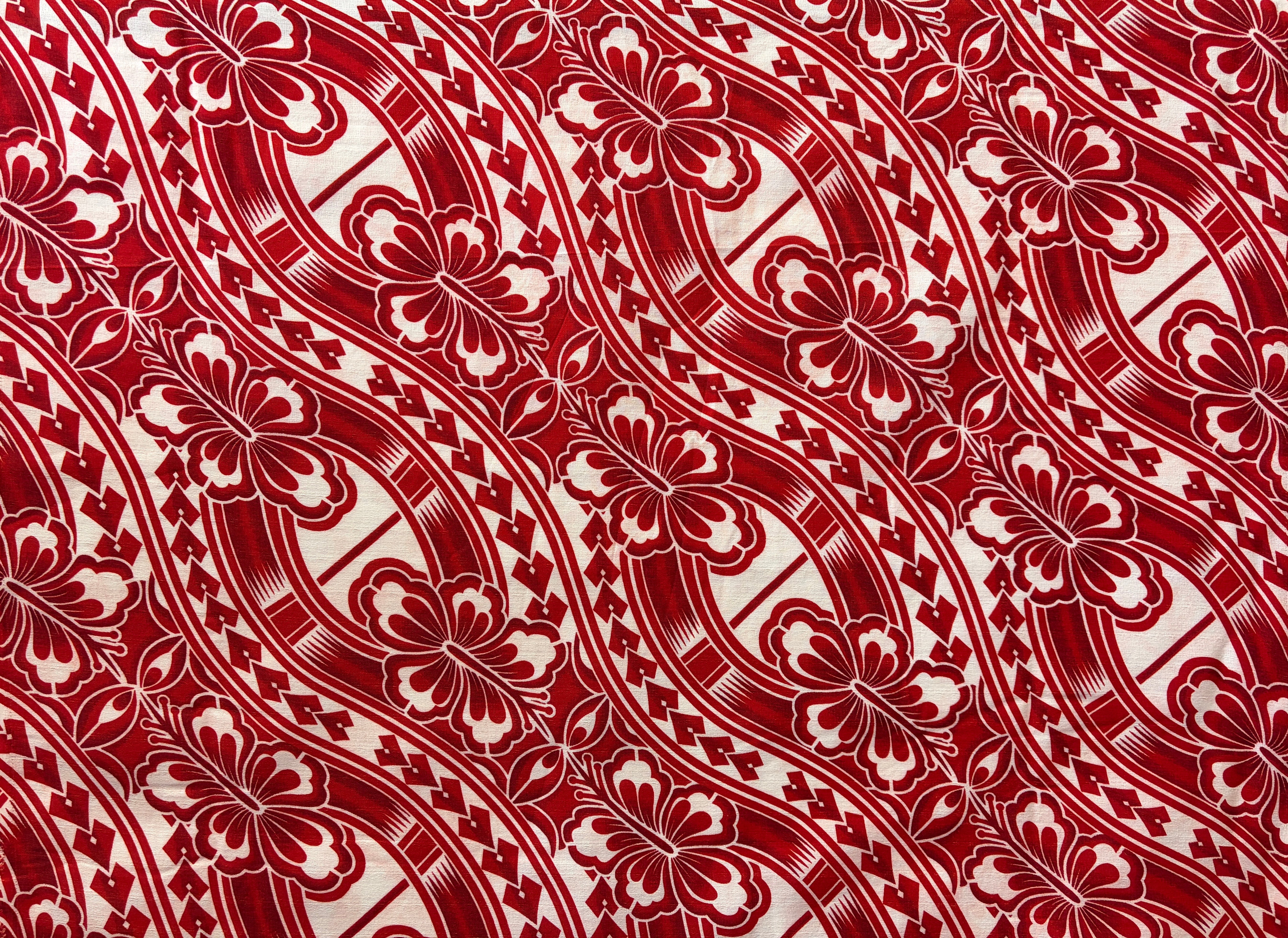 Islands Bloom Tattoo Waves Polyester Light-Barkcloth Fabric | Islands Fabric