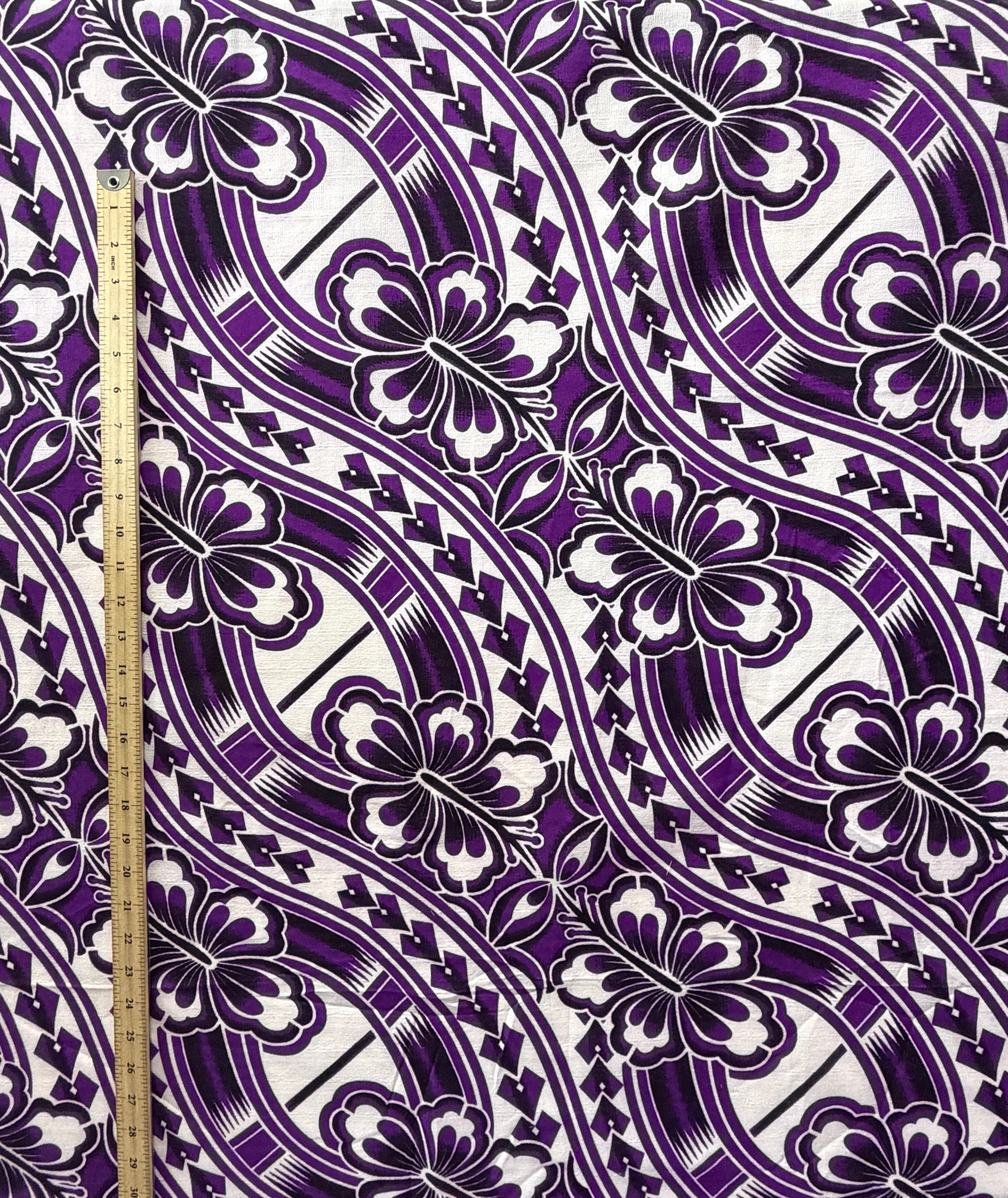 Islands Bloom Tattoo Waves Polyester Light-Barkcloth Fabric | Islands Fabric