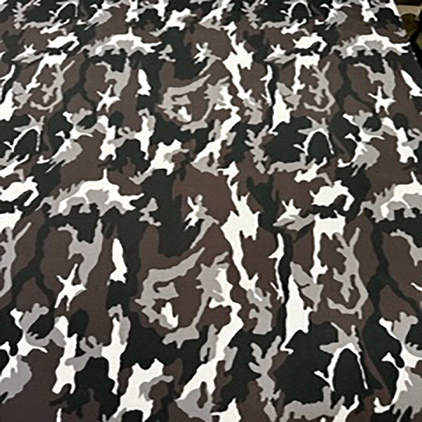 Polyester Spandex Thunder Army Print Fabric | Spandex Palace black/white