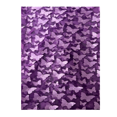 Lavender Purple 3D Butterfly Embroidered Satin Lace Fabric