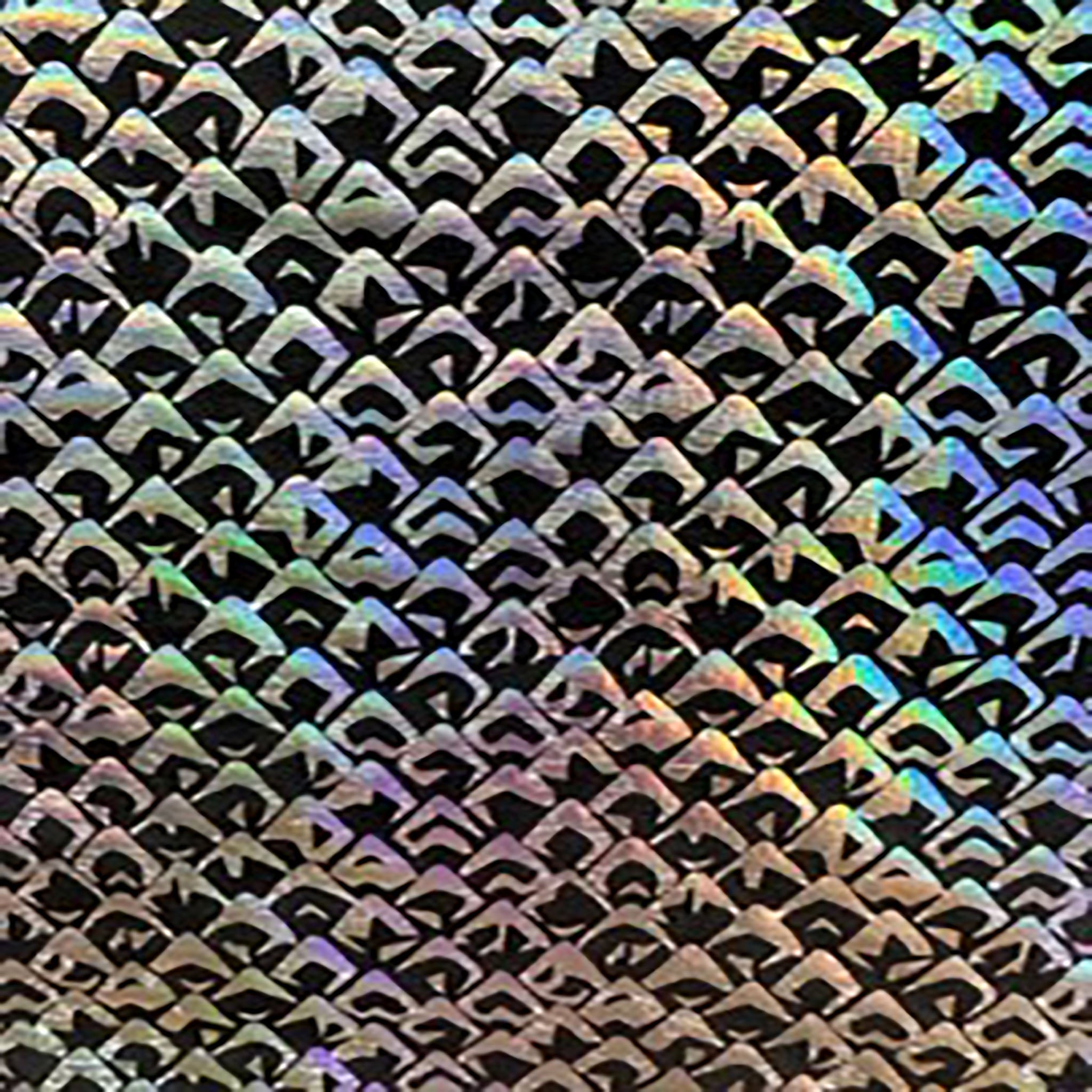 4 Way Stretch Nylon Spandex Mermaid Snake Print Hologram Foil | Spandex Palace Black Silver