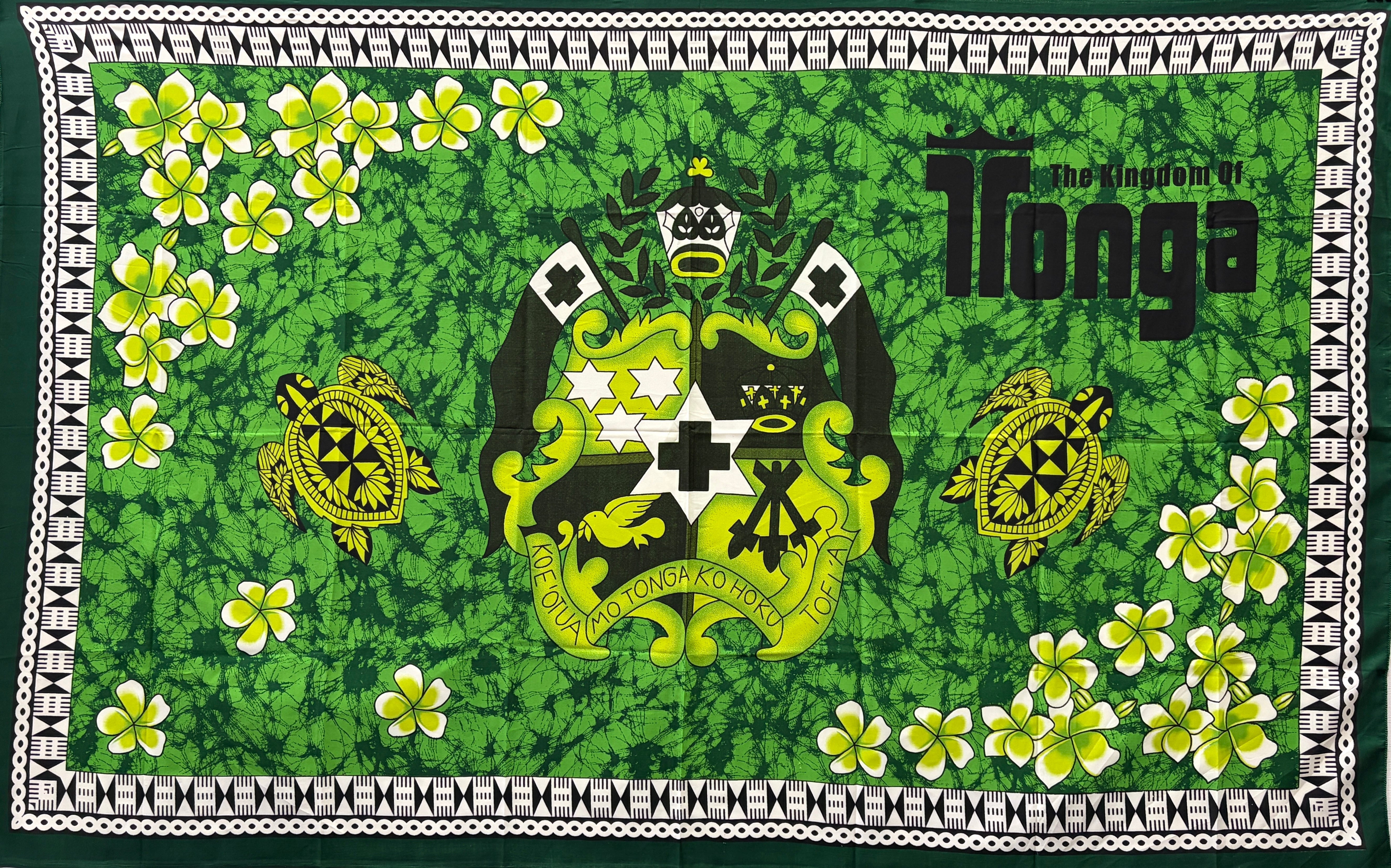 The Kingdom Of Tonga Plumeria Sea Turtle Polyester Sarong | Islands Fabric