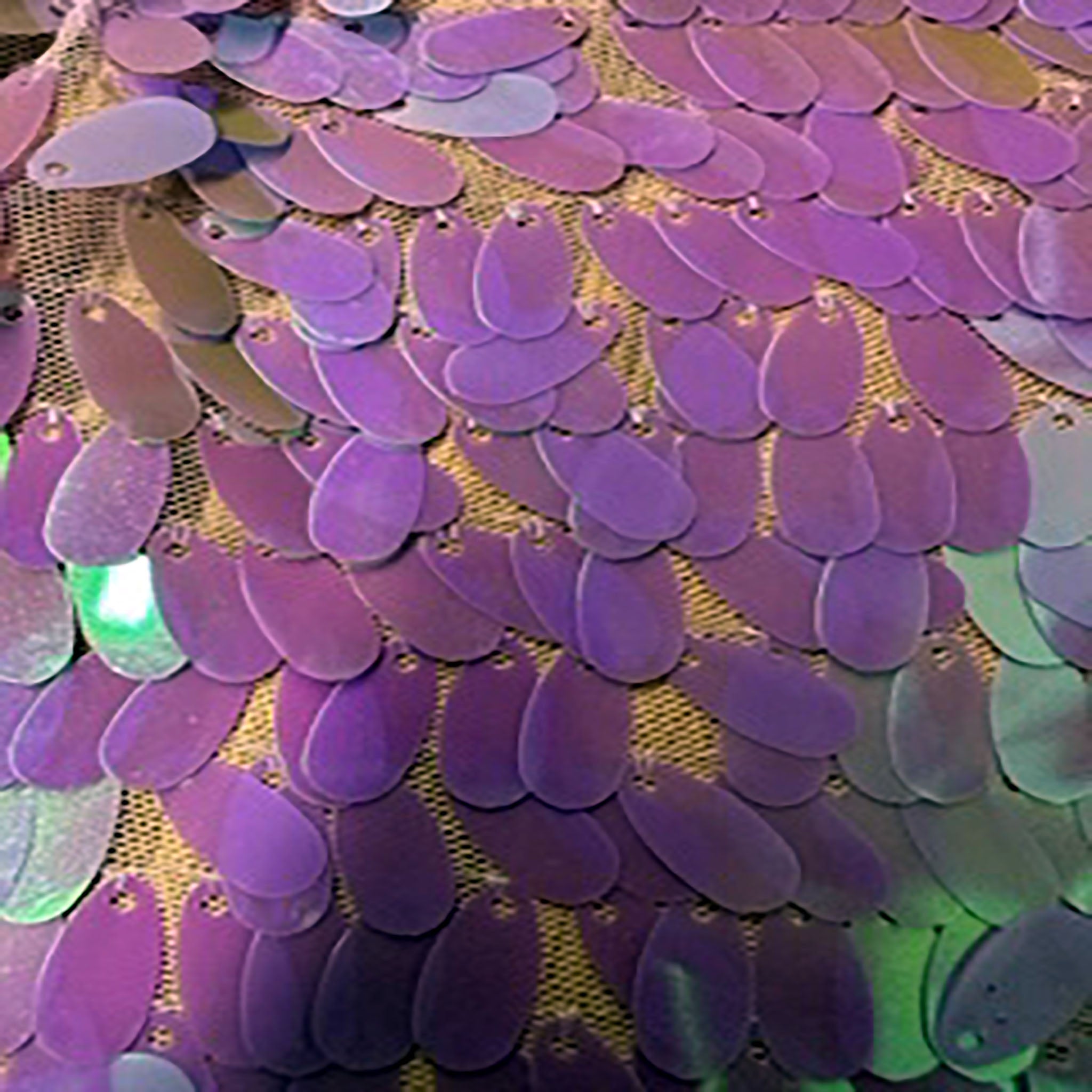 Polyester Mesh With Oval Dangling Sequins | Spandex Palace Lilac