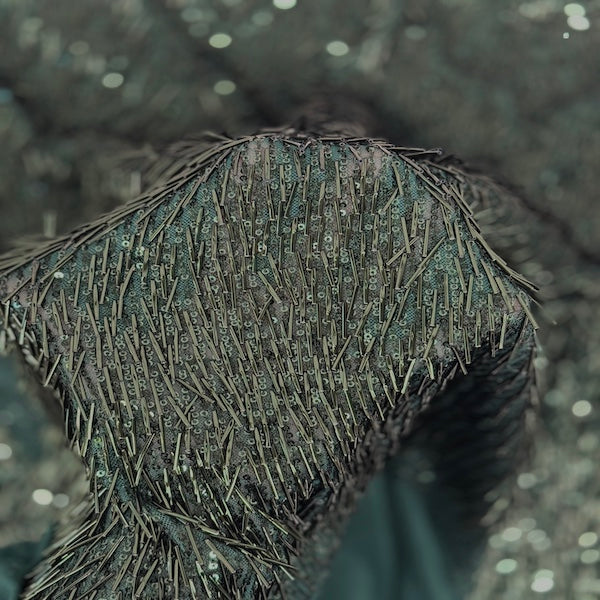 French Fringe Stretch Sequins Fabric