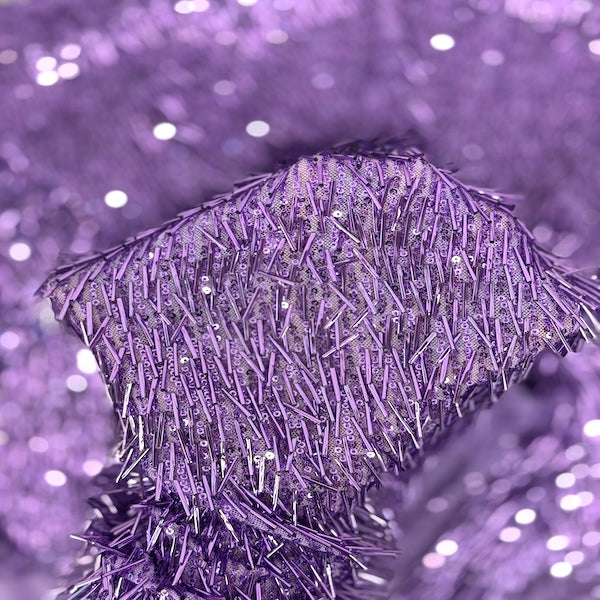 French Fringe Stretch Sequins Fabric