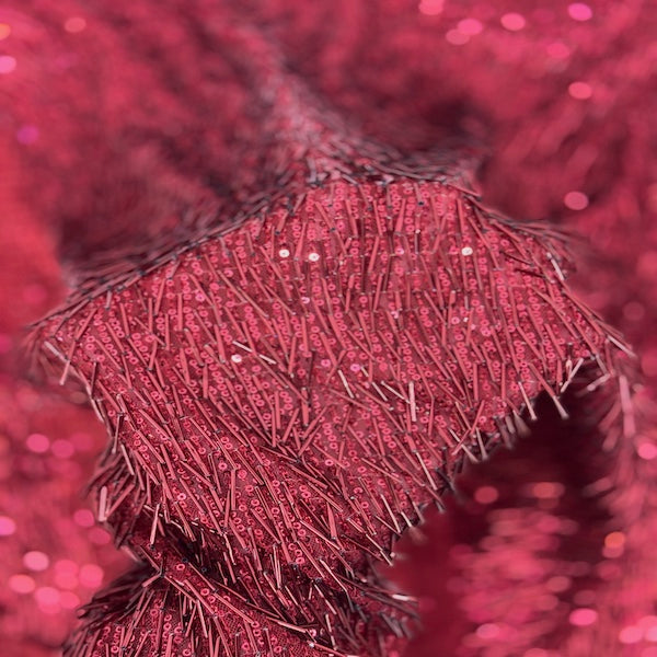 French Fringe Stretch Sequins Fabric