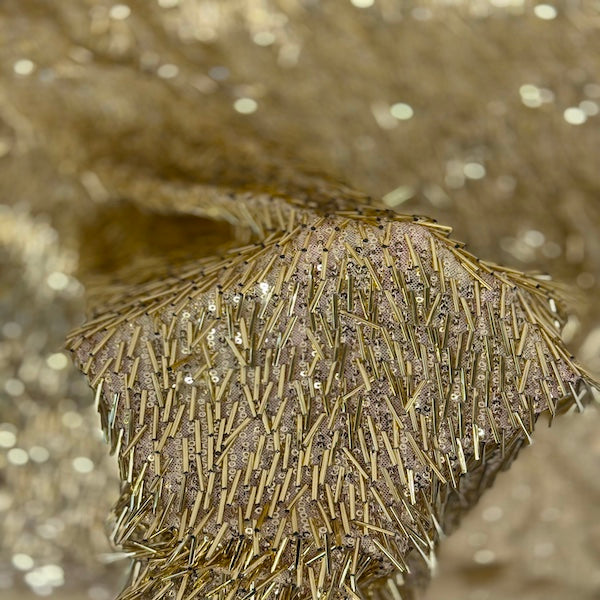 French Fringe Stretch Sequins Fabric