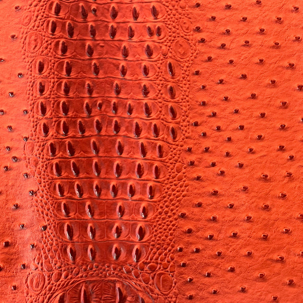 Orange Gatorich Faux Leather Vinyl Fabric