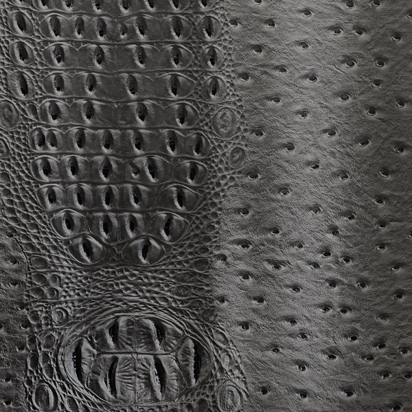 Charcoal Gray Gatorich Faux Leather Vinyl Fabric