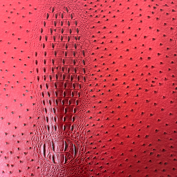 Ruby Red Gatorich Faux Leather Vinyl Fabric