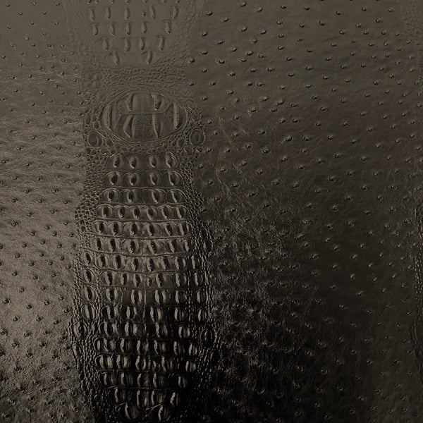 Black Gatorich Faux Leather Vinyl Fabric