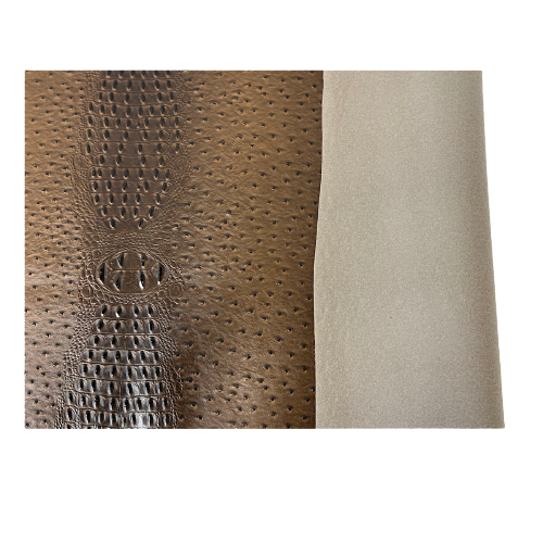 Brown Gatorich Faux Leather Vinyl Fabric