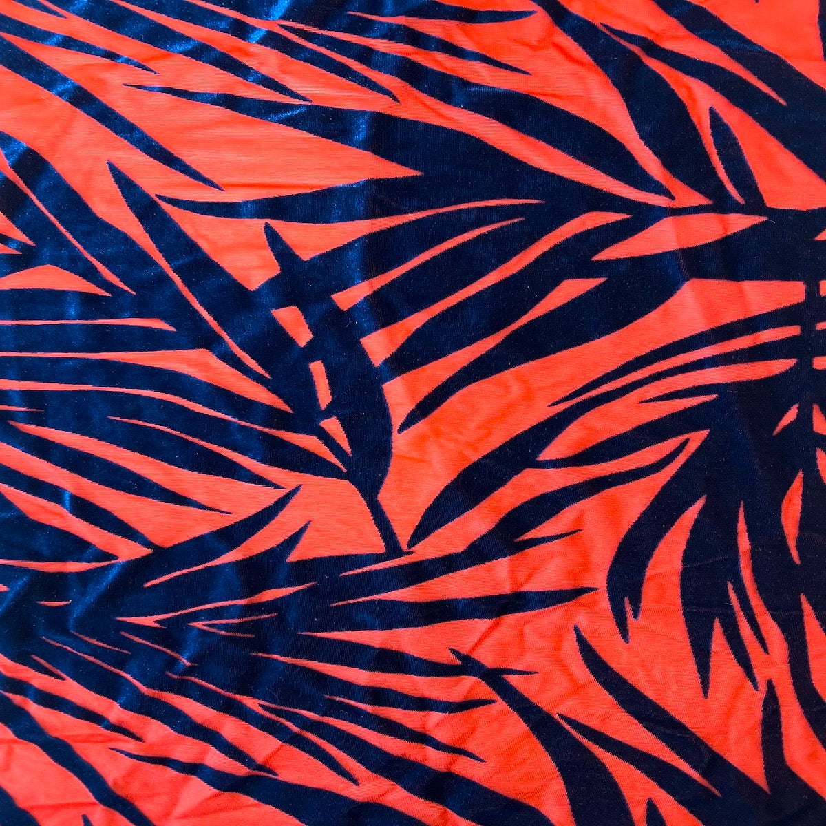Palm Tree Floral Burnout Stretch Velvet | Spandex Fabric