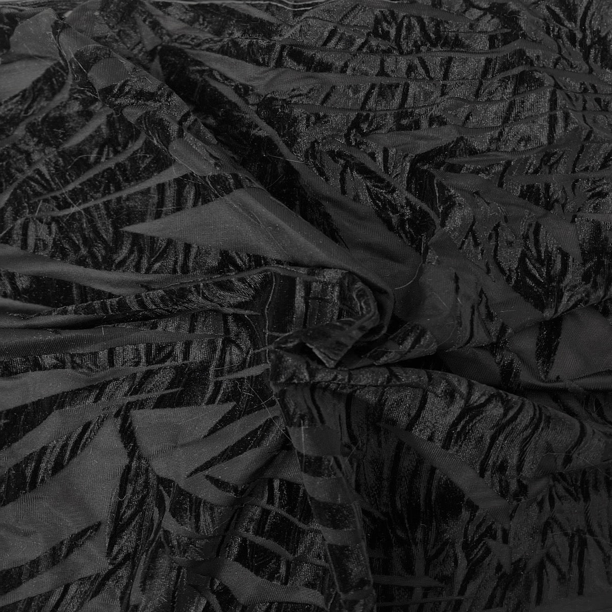 Palm Tree Floral Burnout Stretch Velvet | Spandex Fabric