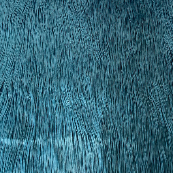 Peacock Blue Luxury Long Pile Shaggy Faux Fur Fabric