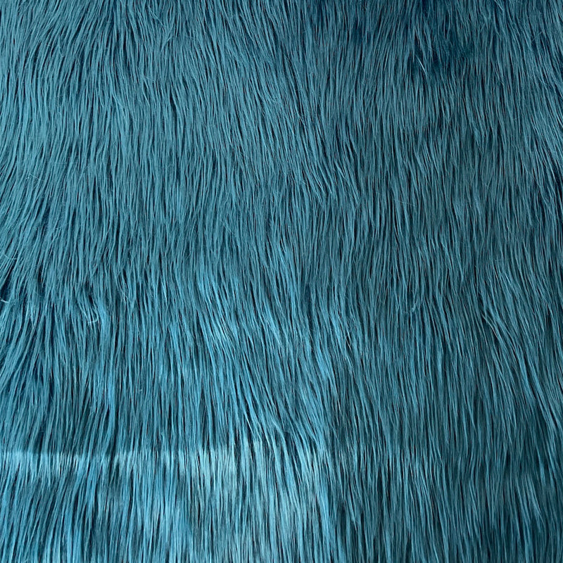 Peacock Blue Luxury Long Pile Shaggy Faux Fur Fabric