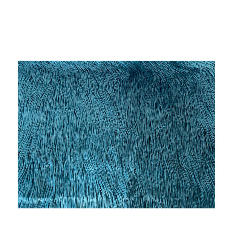 Peacock Blue Luxury Long Pile Shaggy Faux Fur Fabric