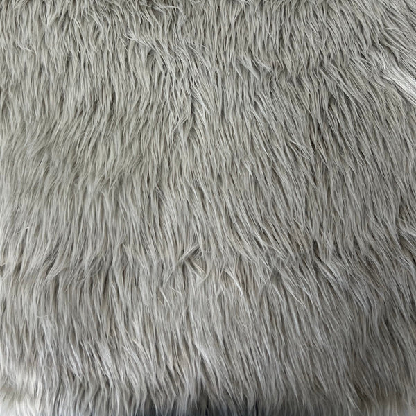 Silver Gray Luxury Long Pile Shaggy Faux Fur Fabric