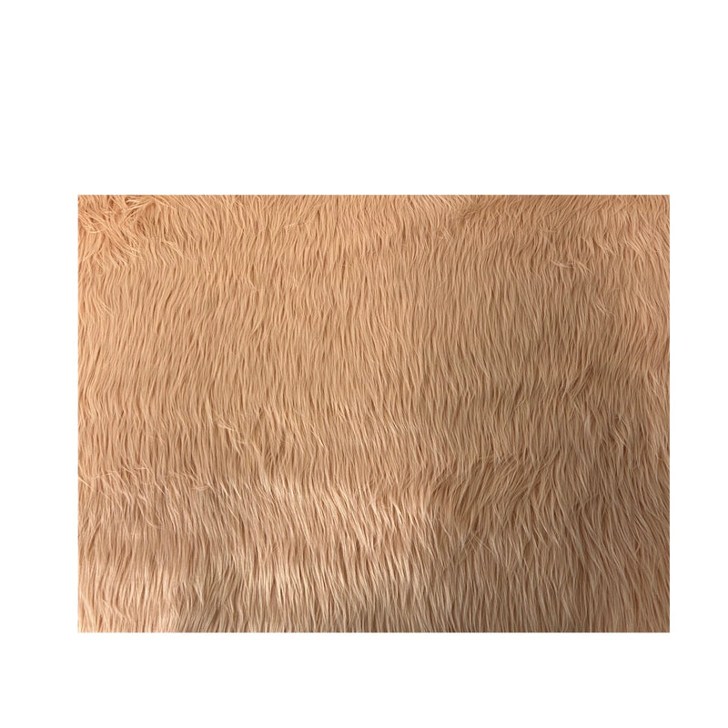 Peach Luxury Long Pile Shaggy Faux Fur Fabric