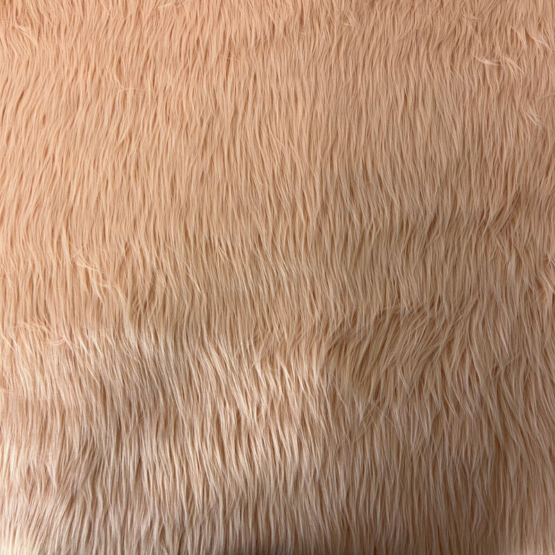 Peach Luxury Long Pile Shaggy Faux Fur Fabric