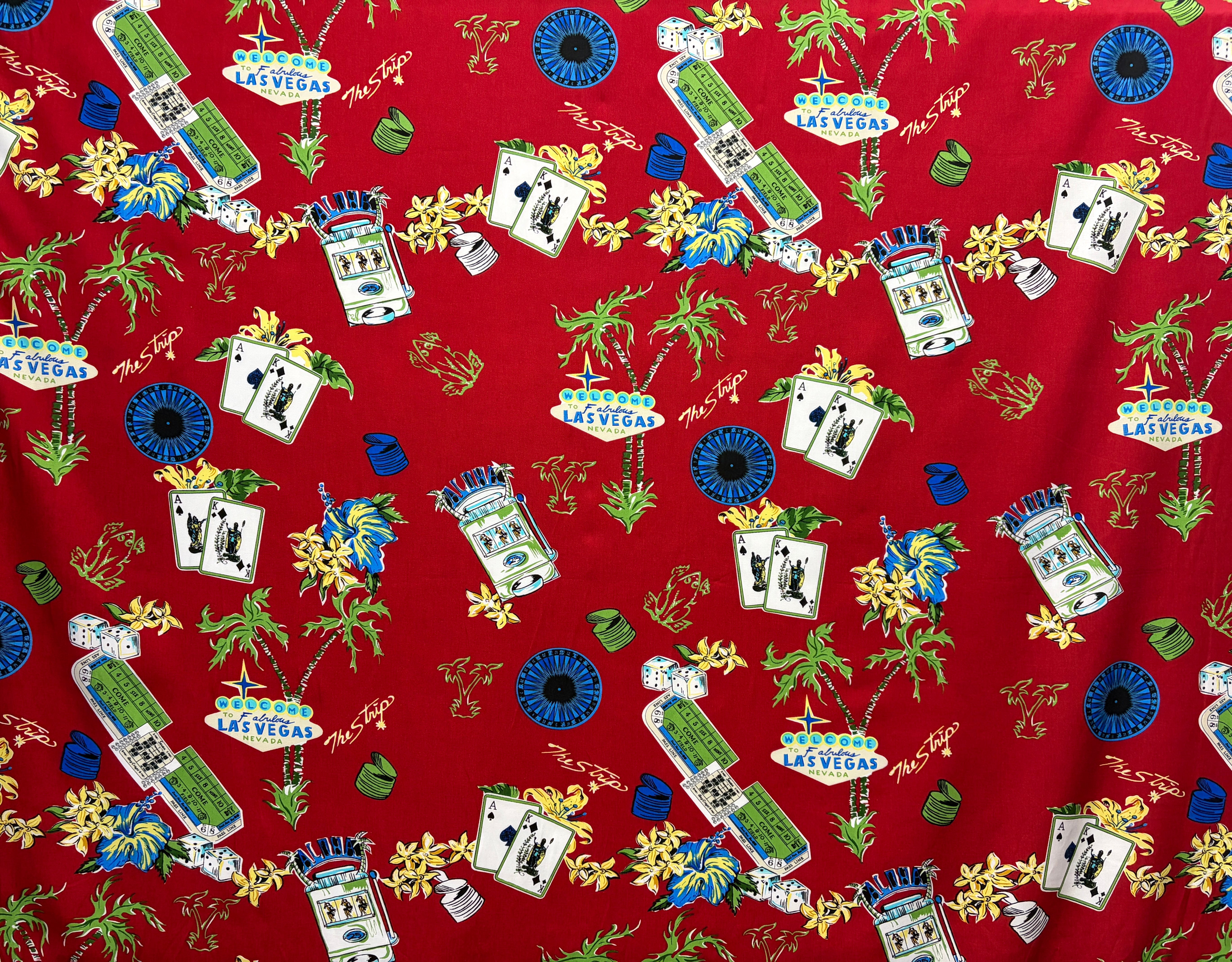 Tropical Vegas Jackpot Rayon Cotton 44 " Fabric | Islands Fabric