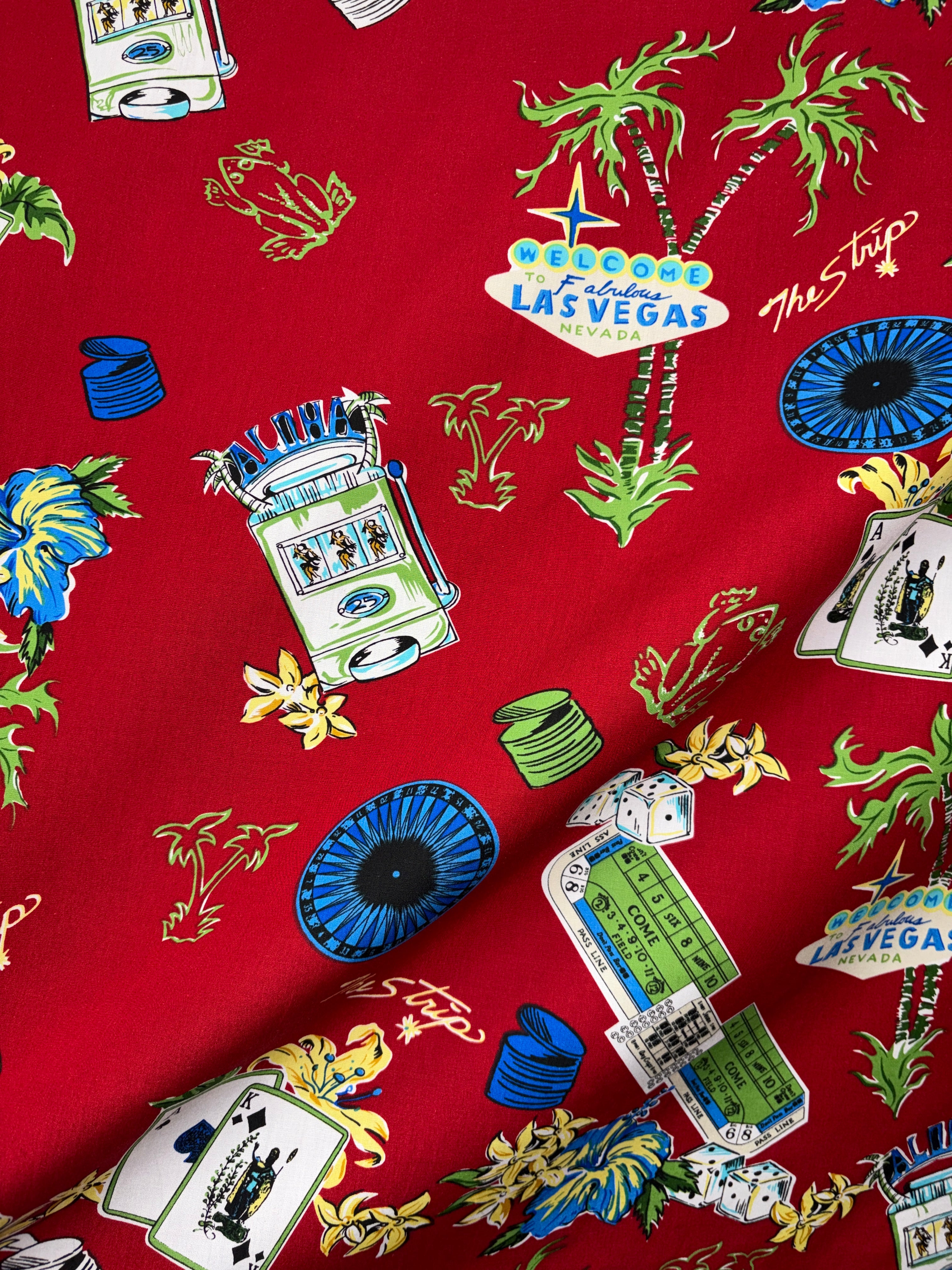 Tropical Vegas Jackpot Rayon Cotton 44 " Fabric | Islands Fabric