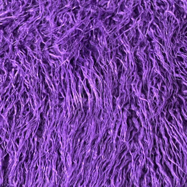 Purple Mongolian Long Pile Faux Fur Fabric