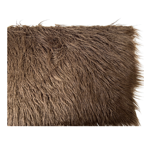 Brown Mongolian Long Pile Faux Fur Fabric