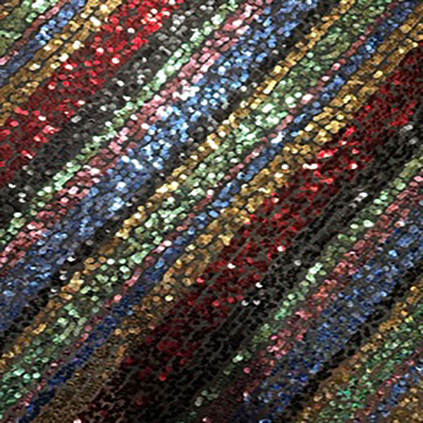 Polyester Embroidery all Over Multi Color Sequin Fabric | Spandex Palace 