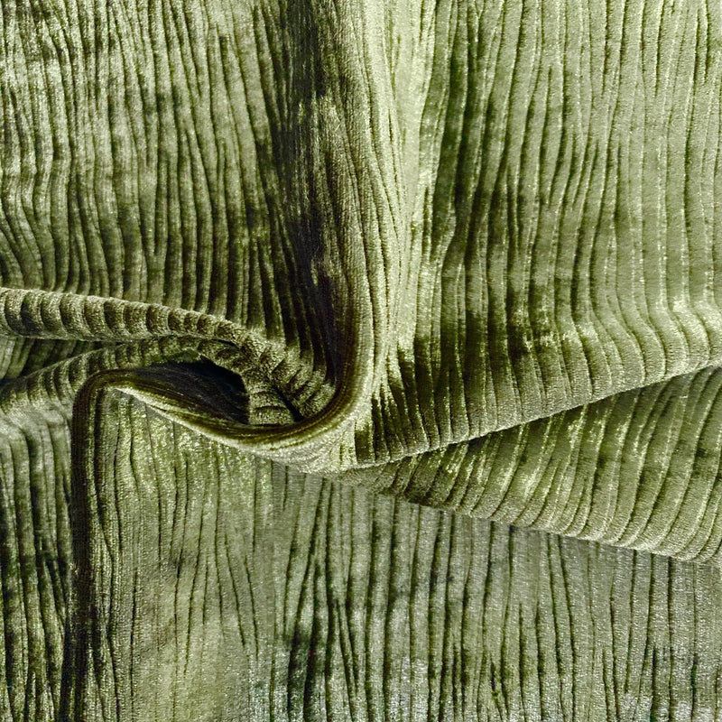 Olive Green Corduroy Stretch Velvet Fabric