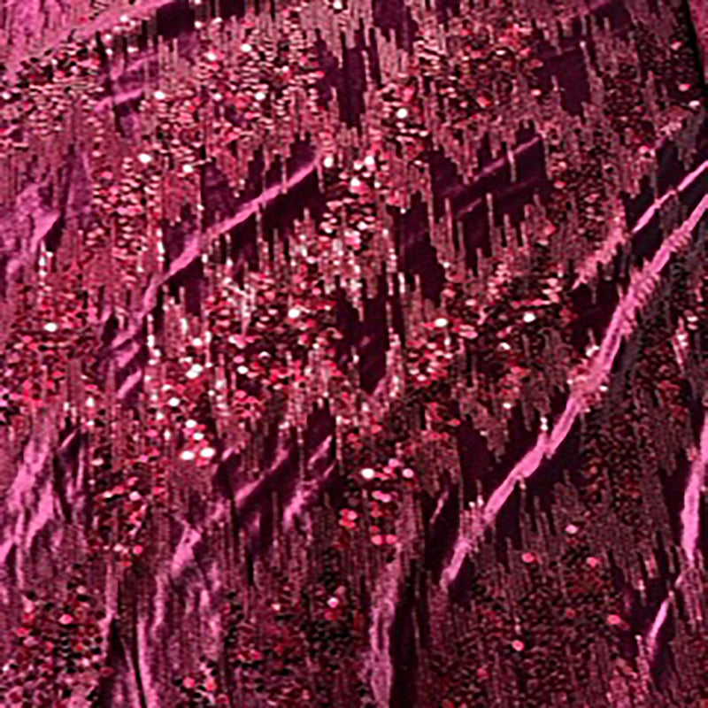 Mechanical Stretch Polyester Two Size Sequin Fabric | Spandex Palace Burgundy