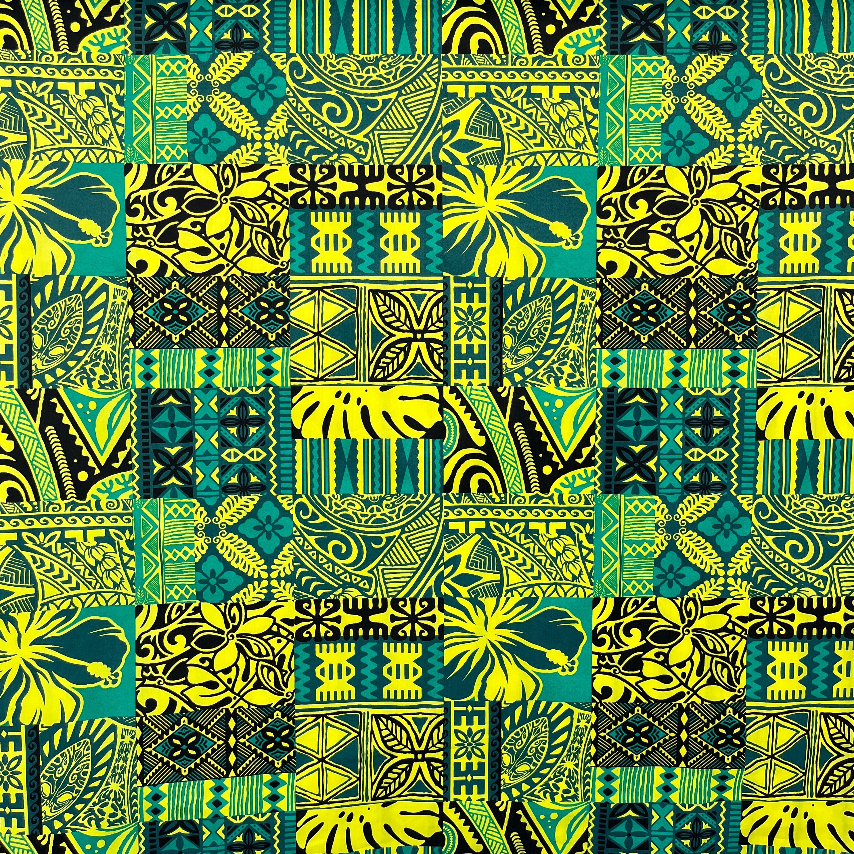 Traditional Polynesian Tapa Design Polyester Fabric # 3 | Islands Fabr