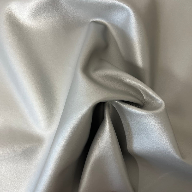 Silver Soft Skin Faux Leather Vinyl Fabric