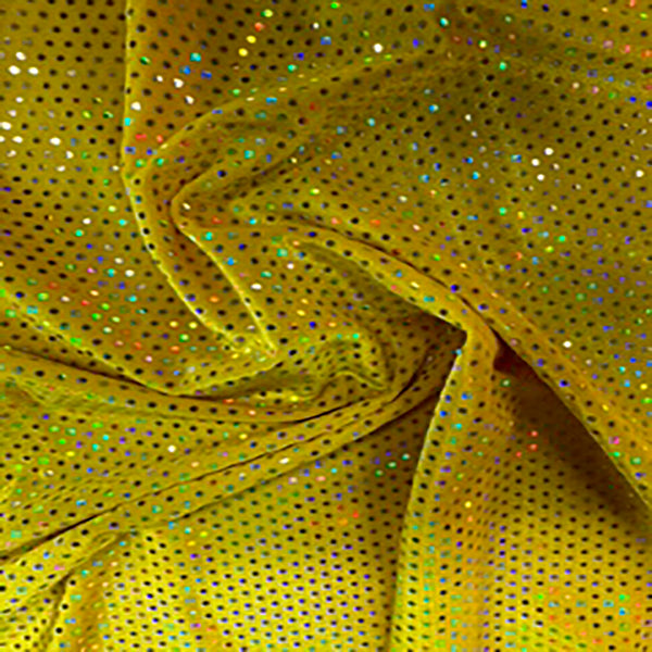 Stretch Polyester Spandex  Velvet Fabric With Mini Sequin | Spandex Palace Yellow Silver