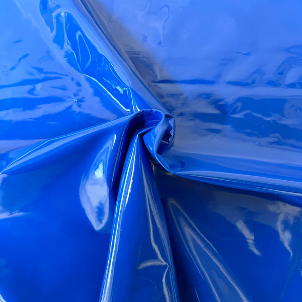 Royal Blue Faux Patent Leather Apparel Vinyl Fabric