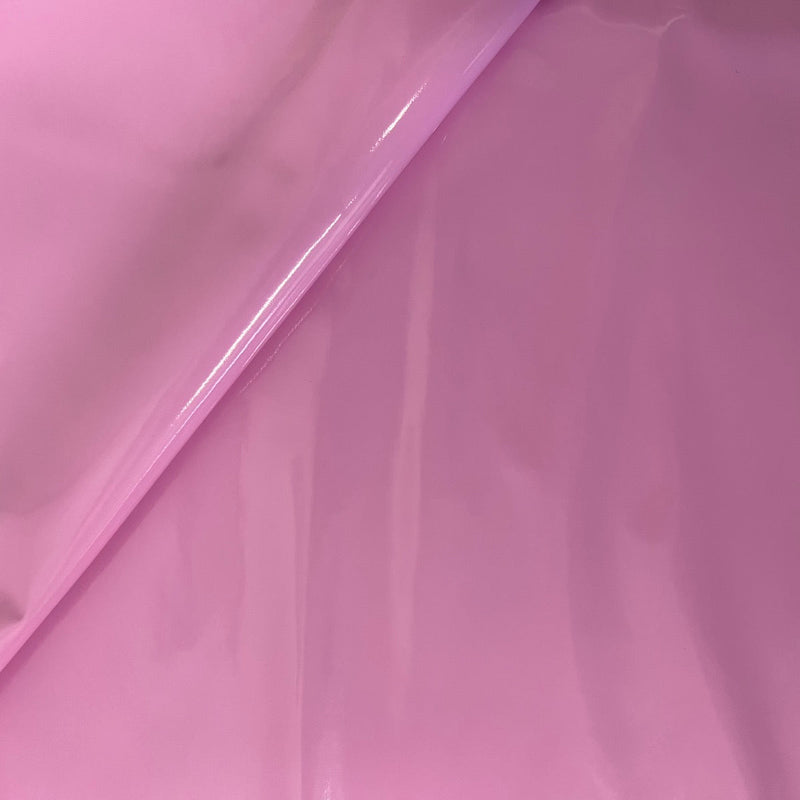 Baby Pink Faux Patent Leather Apparel Vinyl Fabric