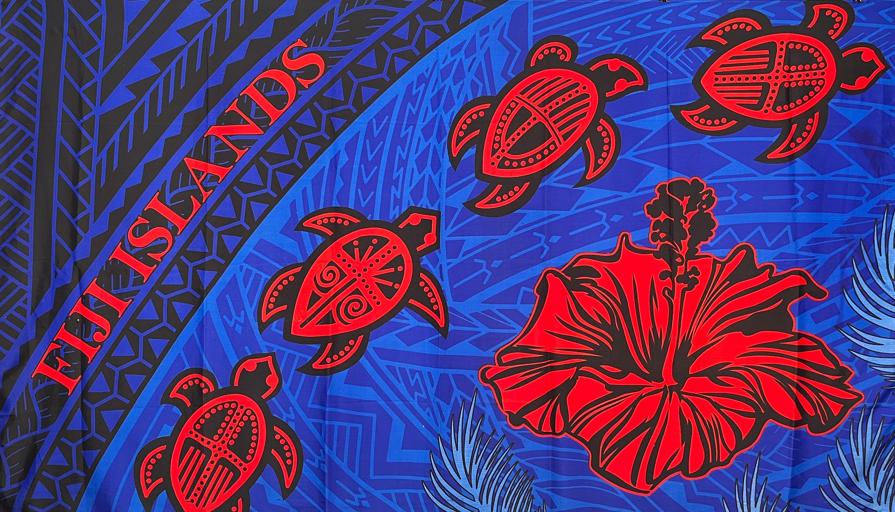 Turtle Hibiscus Fiji Islands Sarong | Islands Fabric