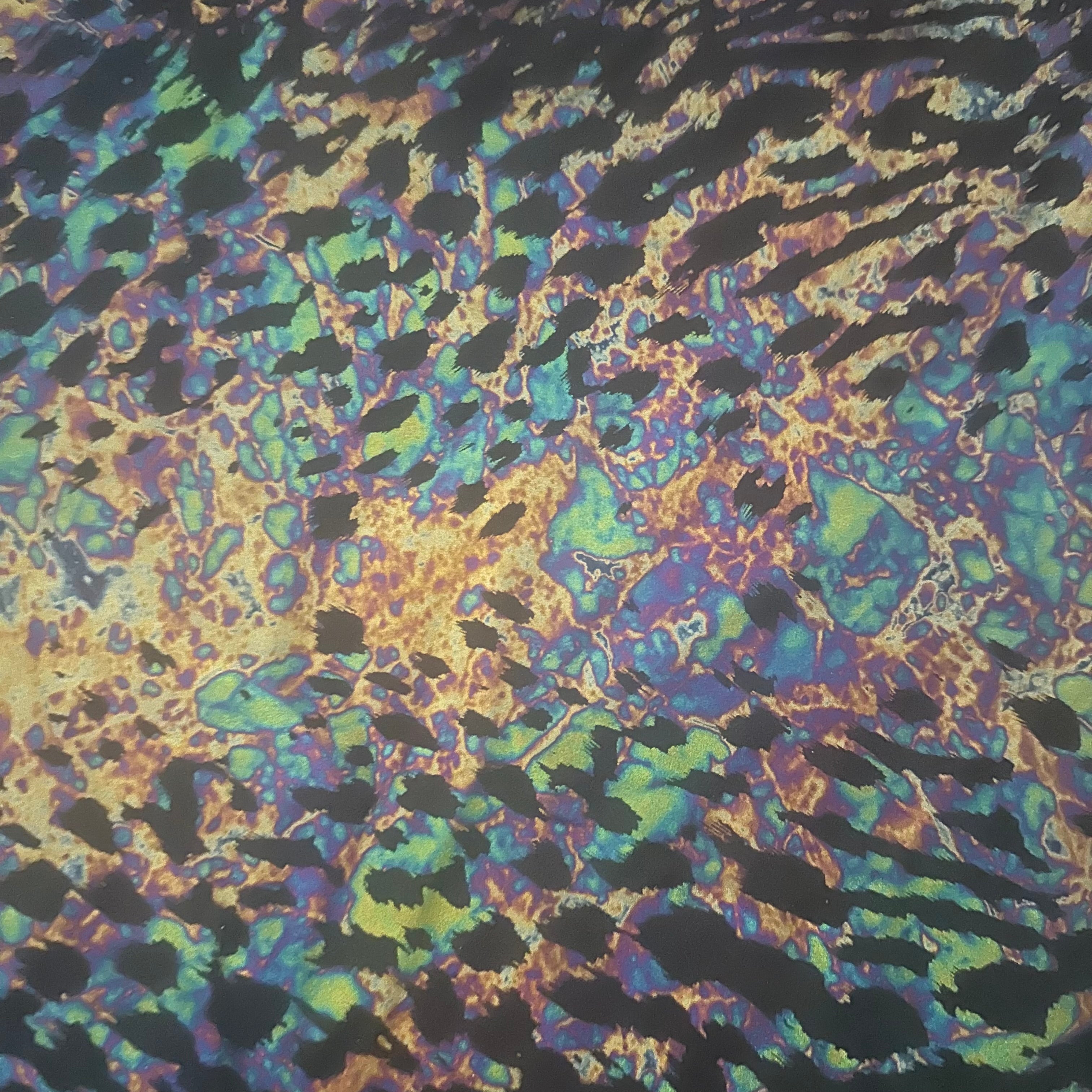 Foil Panther  4 Way Stretch Fabric | Spandex Palace Black Multi