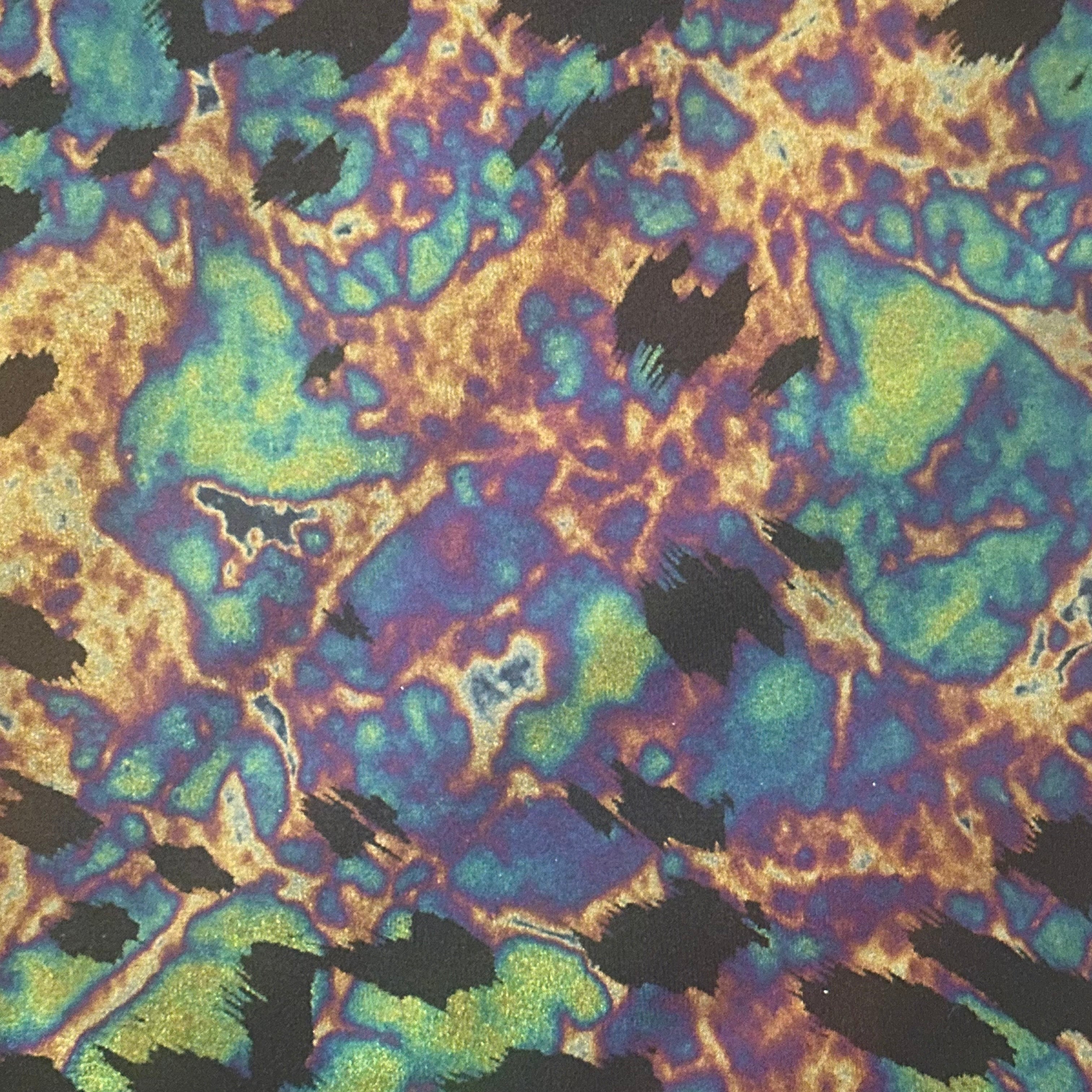 Foil Panther  4 Way Stretch Fabric | Spandex Palace Black Multi