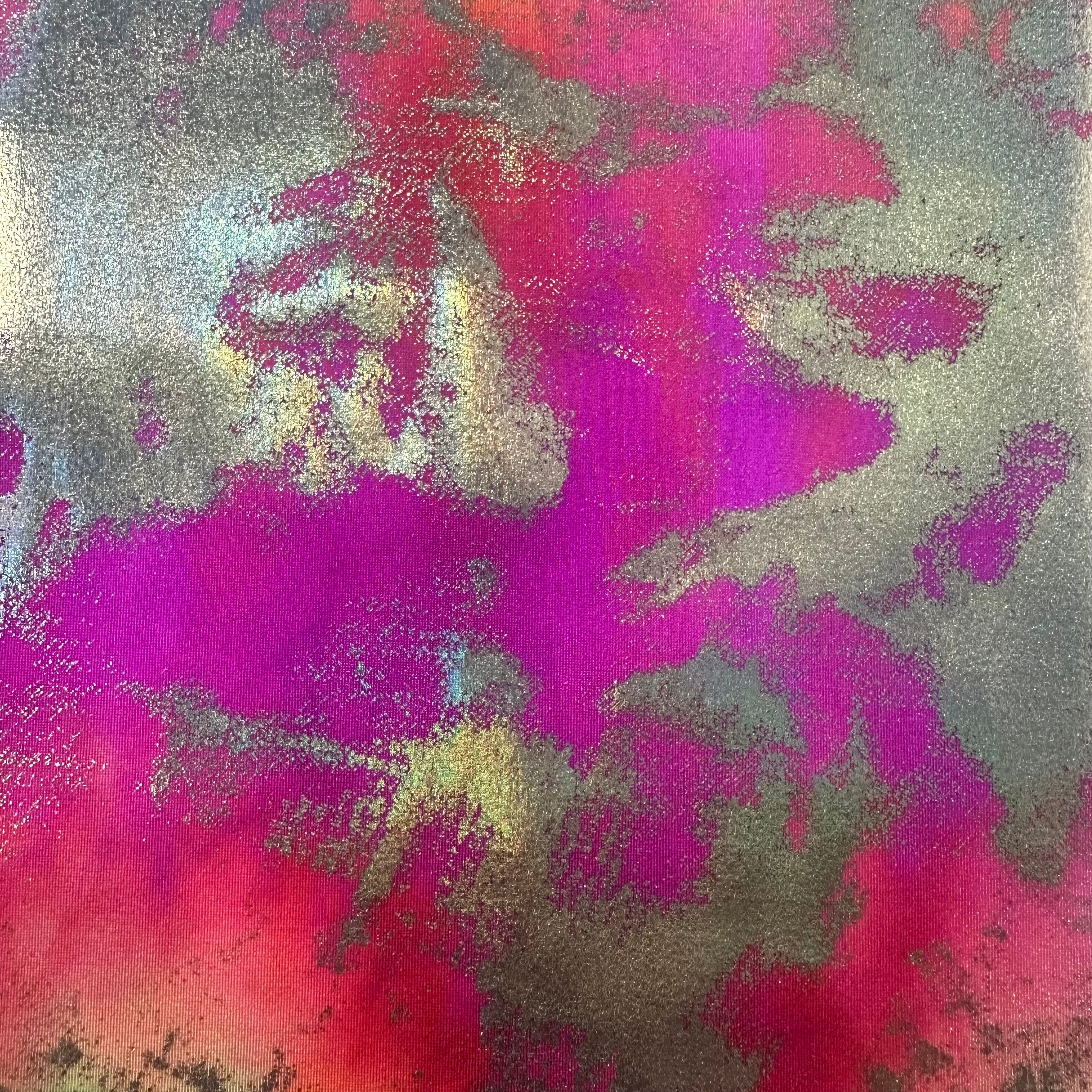Superior 4 Way Stretch Nylon spandex Tie Dye Laser Hologram Fabric  Orange | Spandex Palace
