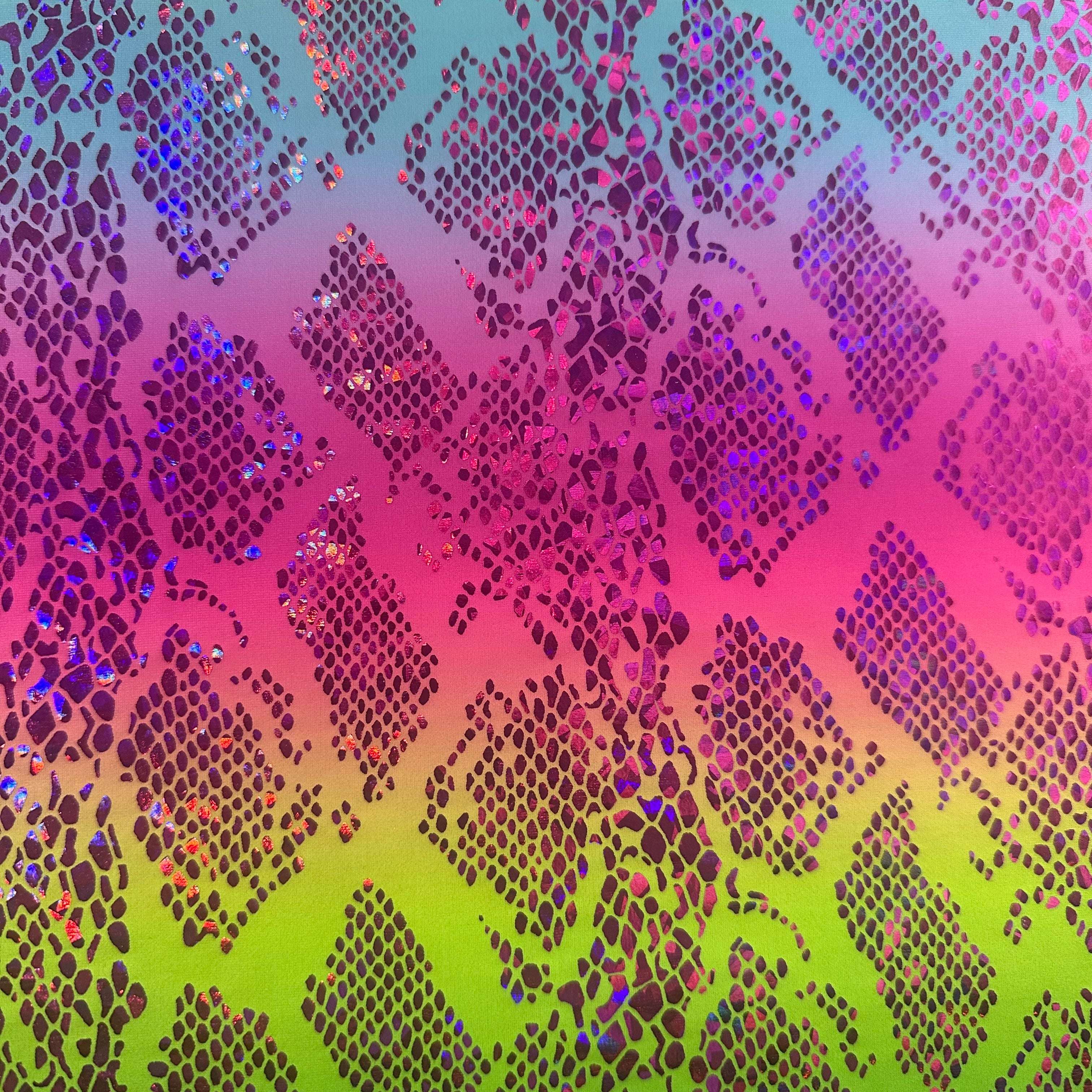 Digital Hologram Snake Print 4 Way Stretch Fabric | Spandex Palace