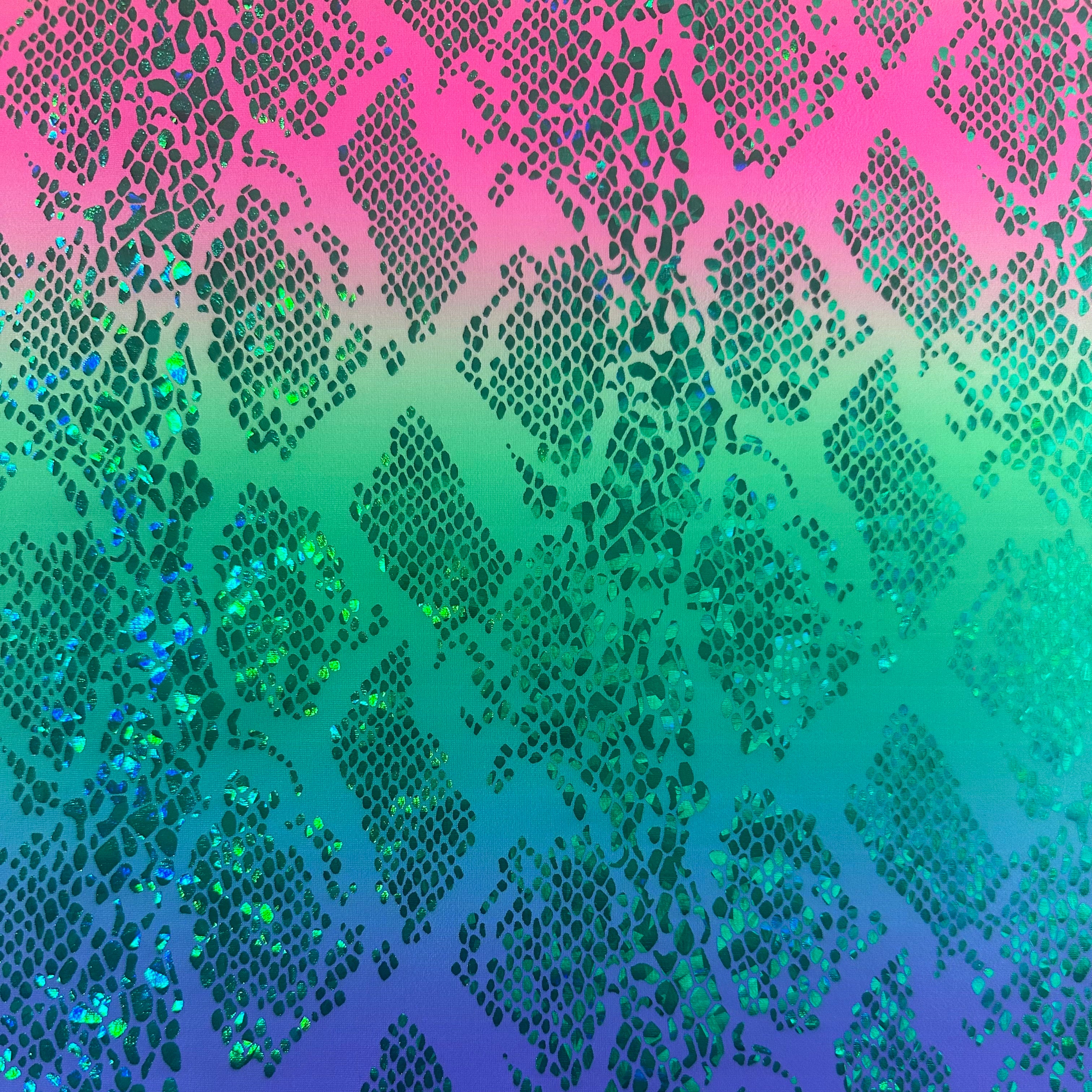 Digital Hologram Snake Print 4 Way Stretch Fabric | Spandex Palace