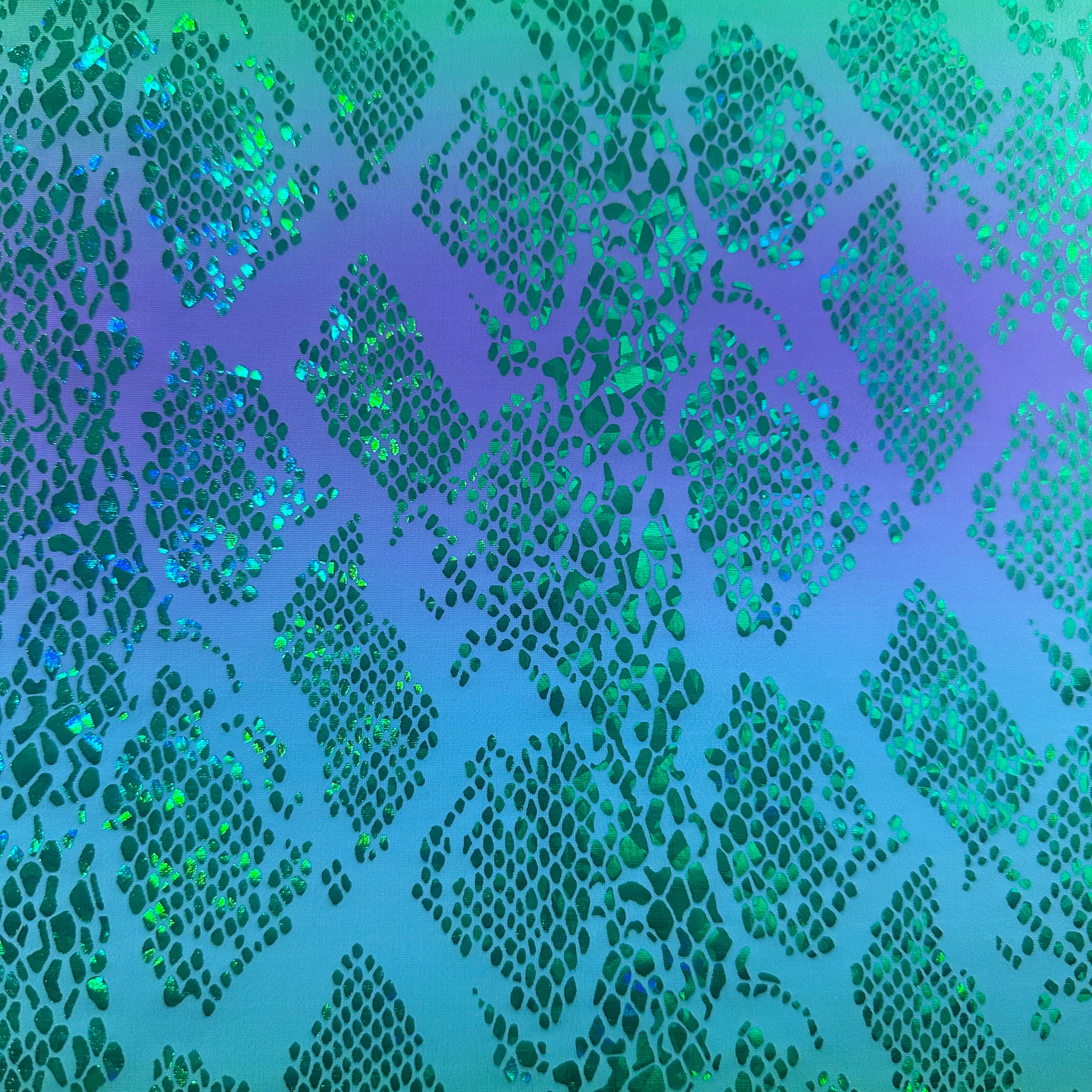 Digital Hologram Snake Print 4 Way Stretch Fabric | Spandex Palace