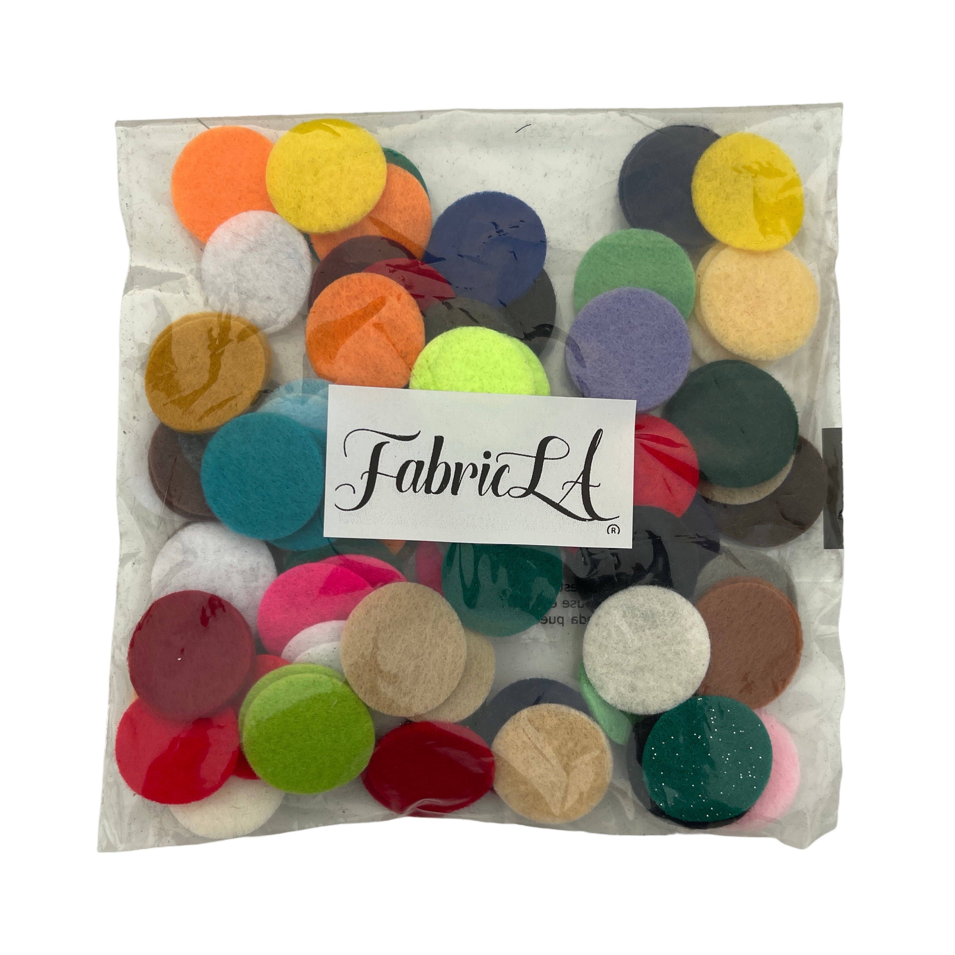 FabricLA 1 Inch Craft Felt Circles - Choose Color or Mixed Colors - 100 or 200 Pack - Precut Felt Dots for DIY Crafts, Classroom Projects & Decorations