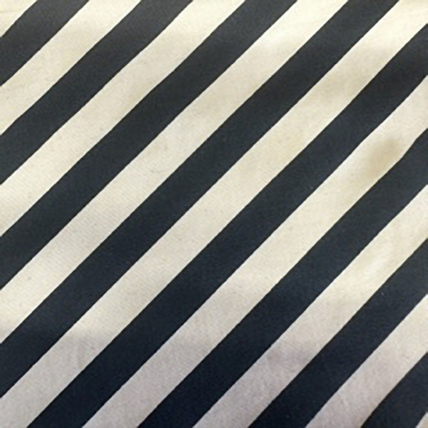 4 Way Stretch Polyester Spandex Diagonal Srtipe | Spandex Palace Off White Navy
