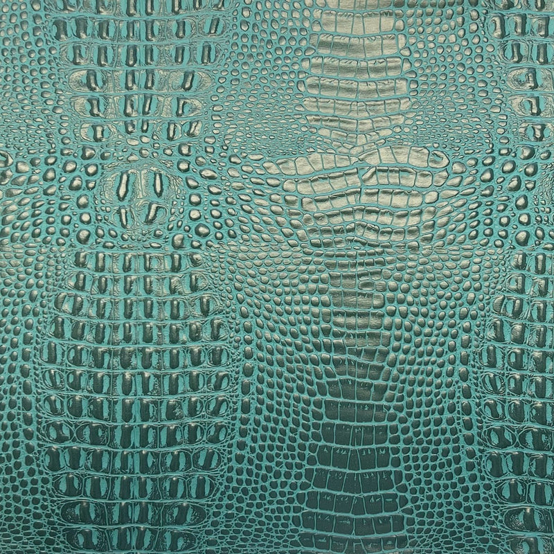 Turquoise Marine Gator Vinyl Fabric