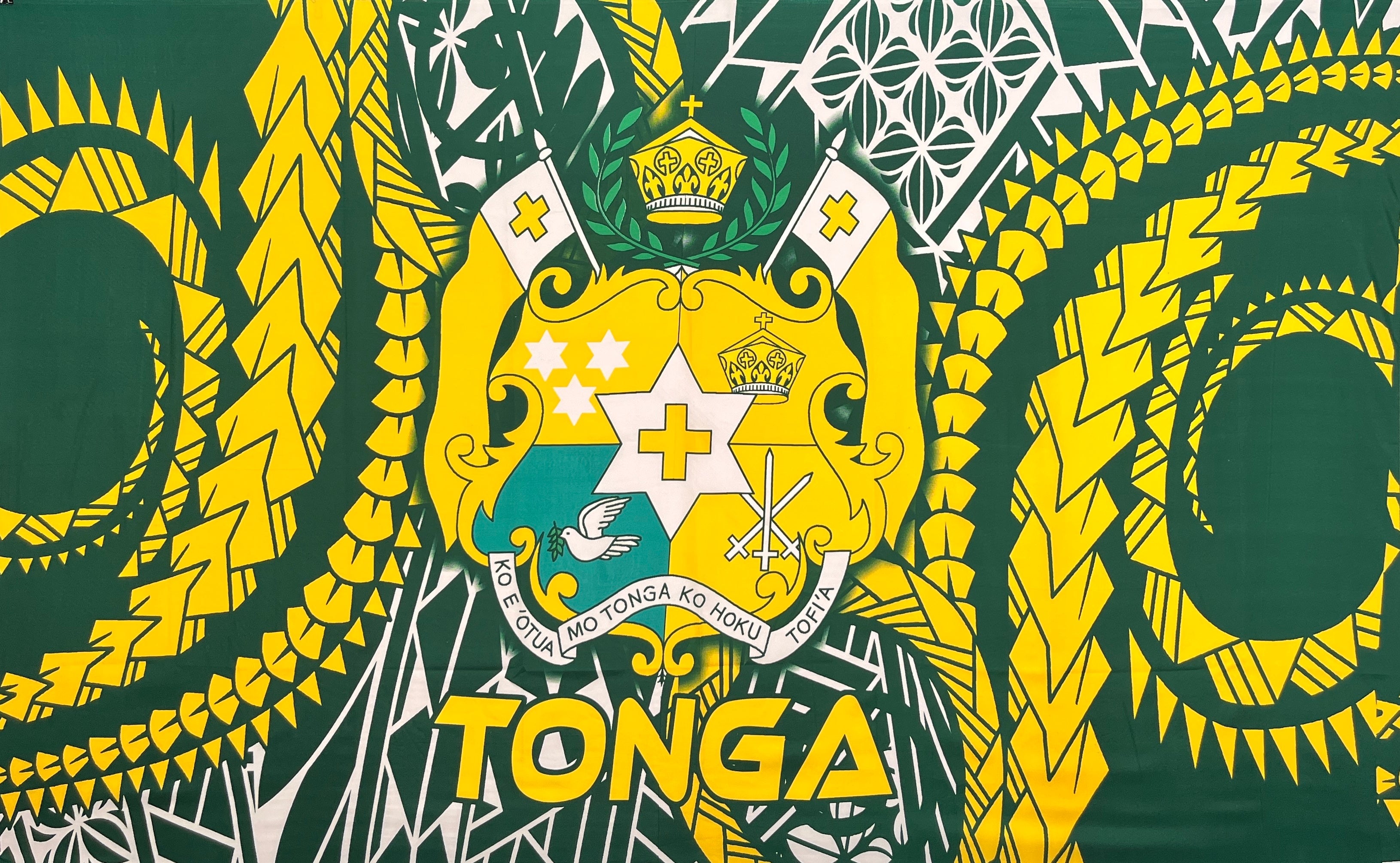 Traditional Tattoo Kingdom of Tonga Seal Polyester Sarong | Islands Fabric