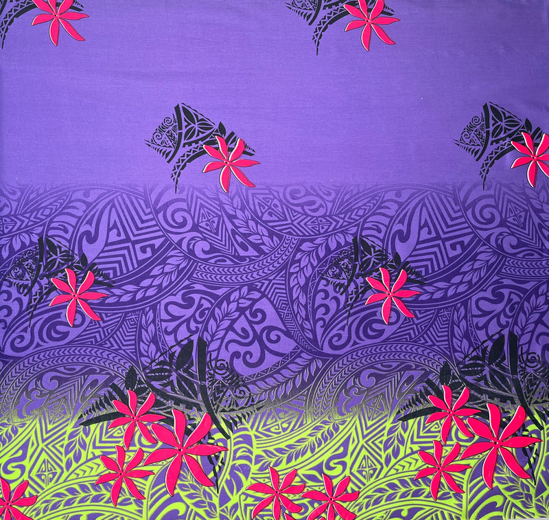 Tiare Traditional Tattoo Gradient Cotton Fabric | Islands Fabric